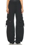 Attico Fern Low-rise Cargo Pants In Black Fade & Brown
