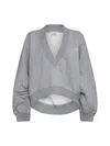 Attico Faded Grey Sweatshirt In Melange Grey