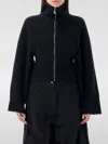 Attico The  High-neck Zip-closure Wool And Cashmere Cardigan In Black