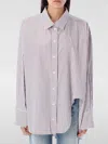 Attico Asymmetrical Strip Shirt In Pink