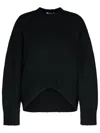 Attico Black Oversize Sweater In Wool And Cashmere Woman In Black