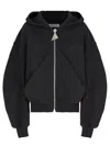 Attico Logo Cotton Jersey Zip-up Hoodie In Black