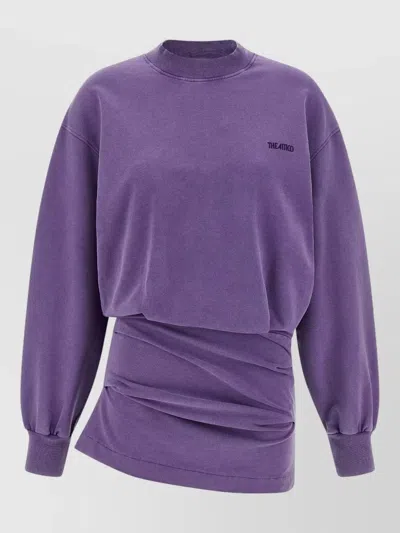 Attico Sweatshirt Dress Crew Neck Long Sleeves In Purple