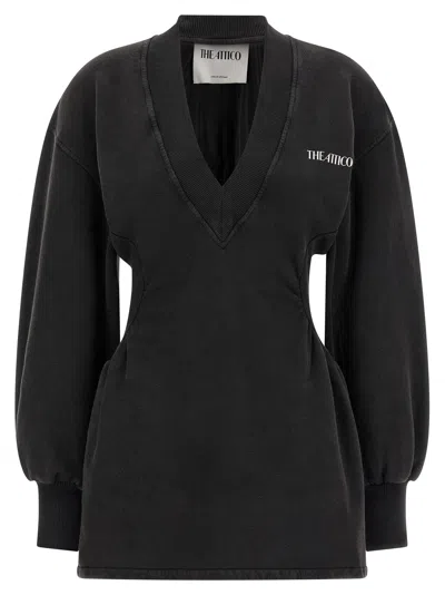 ATTICO SWEATSHIRT DRESS DRESSES BLACK