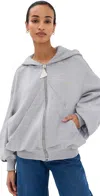 Attico Full-zip Hoodie In Grey/beige