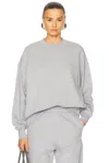Attico Grey Crewneck Logo Pullover In Melange Grey & Beige