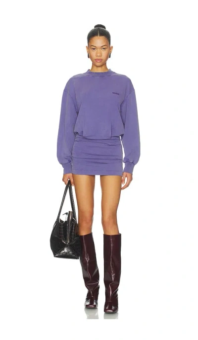 Attico Sweatshirt Mini Dress In Purple