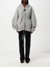 Attico Zipped Oversize Hoodie In Grau