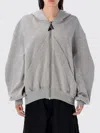 Attico Hooded Sweatshirt With Cuffs And Hem In Gray