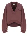 Attico Sweatshirt Mit Logo-stickerei In Burgundy