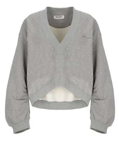 Attico Fleece Sweatshirt In Gray