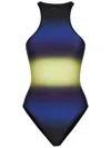 Attico Gradient-printed Racerback One-piece Swimsuit In Multicolour