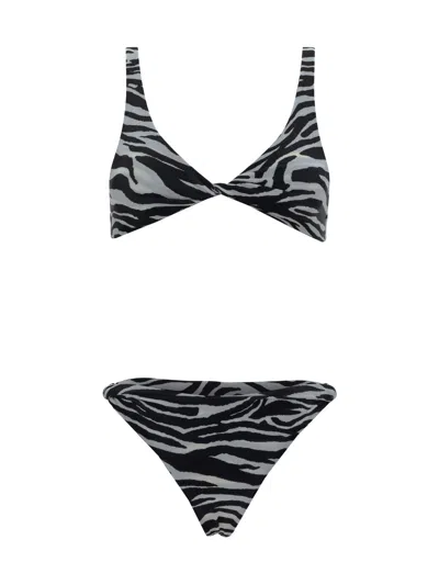 Attico Swimsuit In White/black