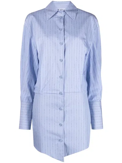 Attico Sylvie Cotton Minidress In Blue