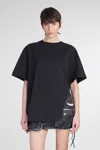 Attico T-shirt In Black Cotton In Black