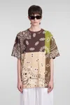 Attico Paisley-print Cotton T-shirt In Multicolor