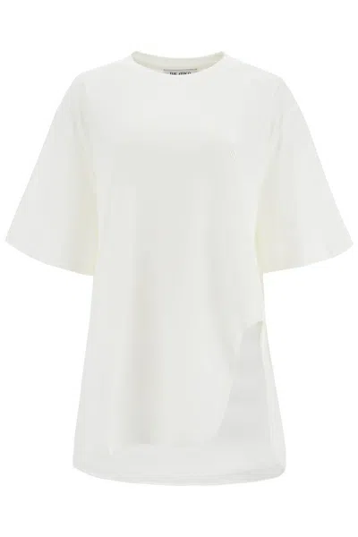 Attico T Shirt Oversize Con Spacco In White