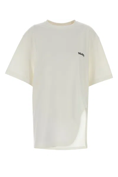 Attico White Cotton Oversize T-shirt In Neutral