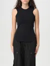 Attico Mirna Cutout Asymmetric Sleeveless Dress In Black