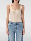 Attico Strass Bodysuit With Geometrical Cuts In Ecru