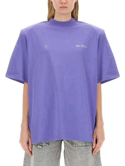 Attico T-shirt With Logo In Lilac