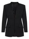 Attico Tailored Black Virgin Wool Jacket In Black