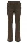 Attico Tailored Brown Pants With Concealed Closure In Brown