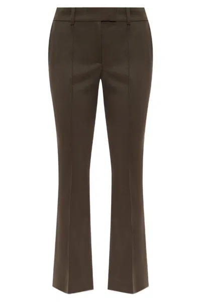 ATTICO TAILORED BROWN PANTS WITH CONCEALED CLOSURE