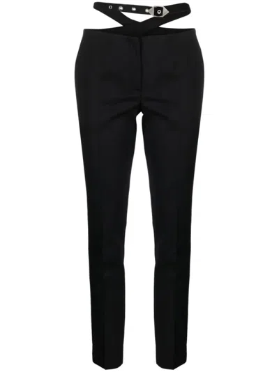 Attico Tailored High-waisted Trousers With Cross-back Design In Black