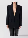 Attico Tailored Jacket With Back Vent And Flap Pockets In Black