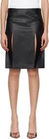 Attico Leather Skirt With Slit Design In Multicolor