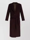 Attico Tailored Long Coat Featuring Waist Belt In Burgundy