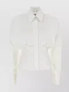 Attico Tailored Poplin Shirt Long Sleeves In White