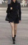 Attico Tailored Stretch-wool Mini Dress In Black