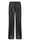 Attico Tailored Wide-leg Black Pants In Lamb Skin In Black