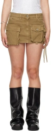 Attico Fay Denim Cargo Miniskirt In 702 Cachi