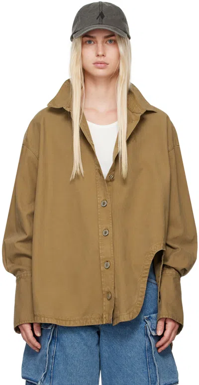 Attico Tan Oversized Shirt In 702 Cachi