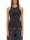 Attico Black Hotfix Crystal Tank Top In Black