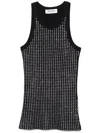 Attico Fitted Midi Dress With Shimmering Embellishments In Black  