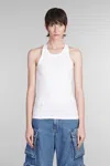 Attico Tank Top In White Cotton In White