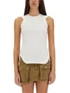 Attico Reese Cotton Jersey Tank Top In White