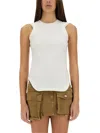 Attico Reese Cotton Jersey Tank Top In White