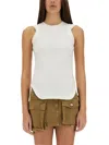 Attico Reese Cotton Jersey Tank Top In White