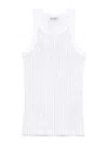 Attico White Tank Top With White Rhinestone In White