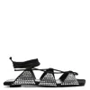 Attico Tatc Crystal-embellished Renee Flat Sandal In Black