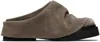 Attico Taupe Mini Robin Sabot Loafers In Brown