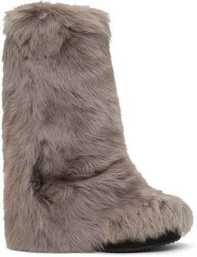 Attico Robin Combat Boot In Animal Print