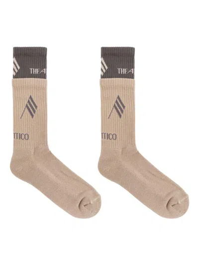 Attico Taupe Socks With Logo The