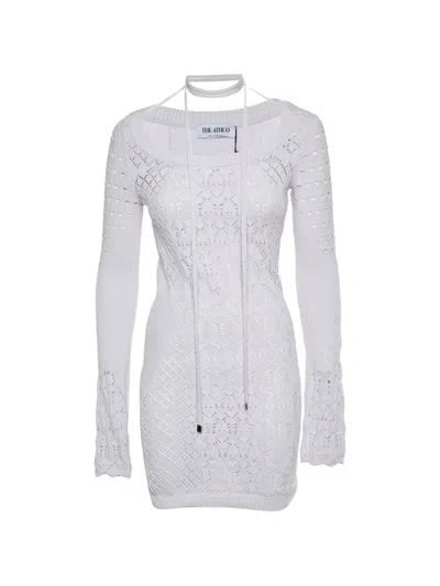 Pre-owned Attico Taylor Knit Mini Dress In White