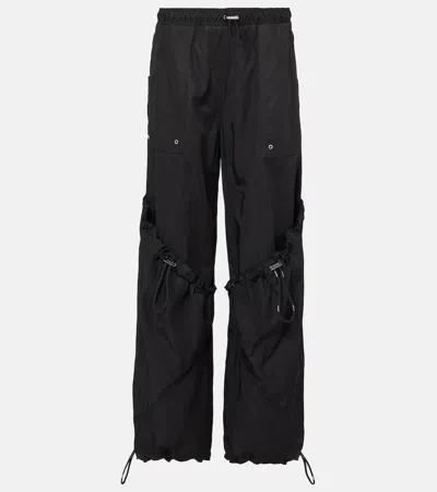 Attico Oversized Utility Pants With Drawstring Detail In Black